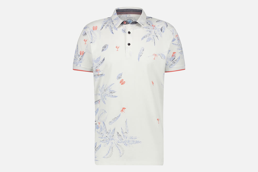 fish logo polo shirt