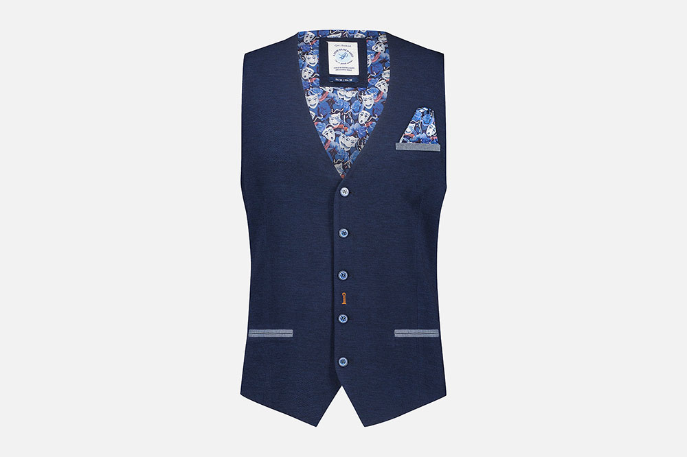A Fish Named Fred WAISTCOAT PIQUE NAVY Vests on labotte