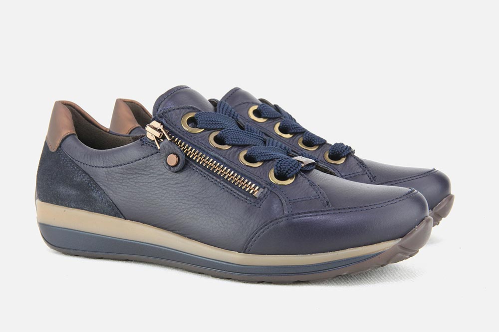 Ara OSAKA ZIP LACE BLEU Sneakers on labotte