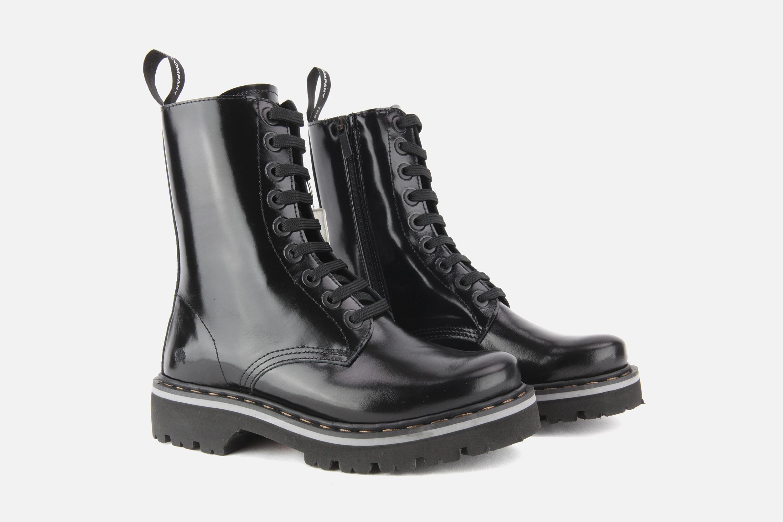 Art ART MARINA HI SHINY BLACK Lace up boots on labotte