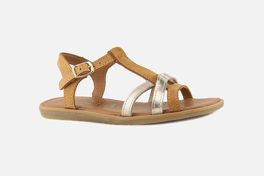 Bellamy thea camel or Sandales Nu pieds sur labotte