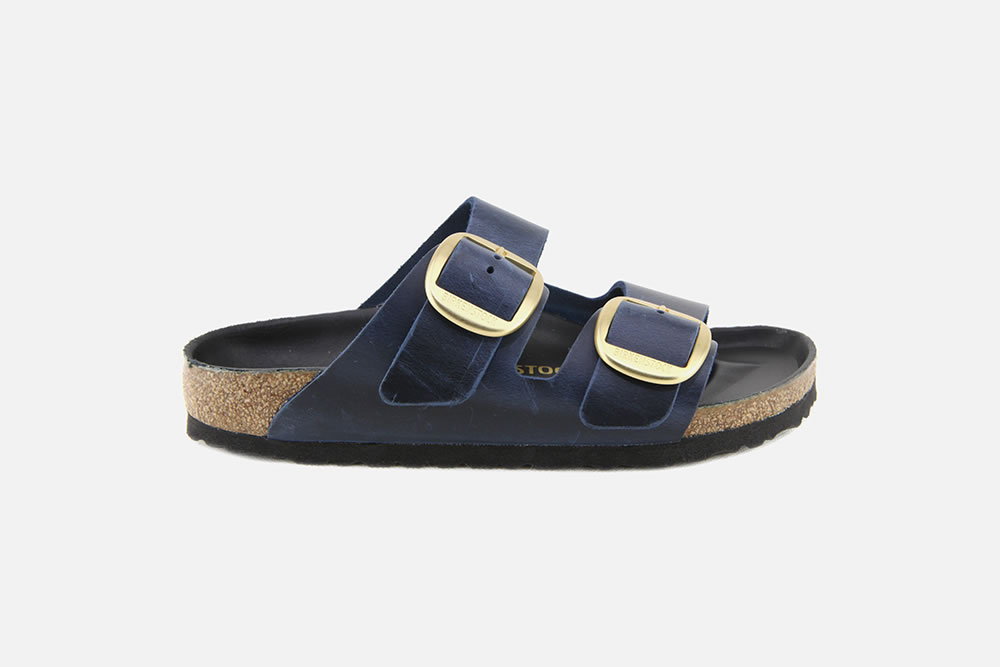 navy blue big buckle birkenstock