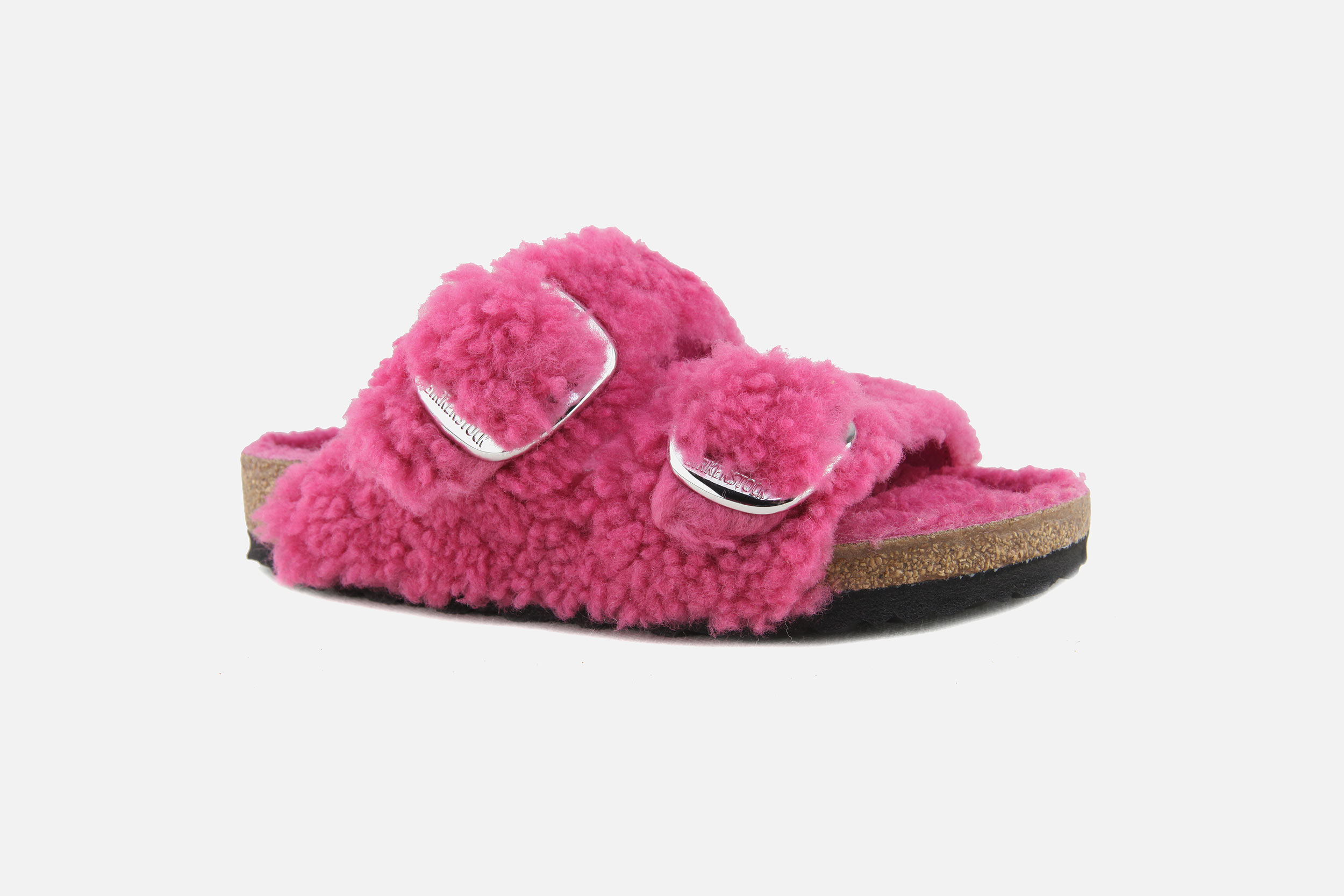 Birkenstock ARIZONA BIG BUCKLE TEDDY PINK Sandals on labotte