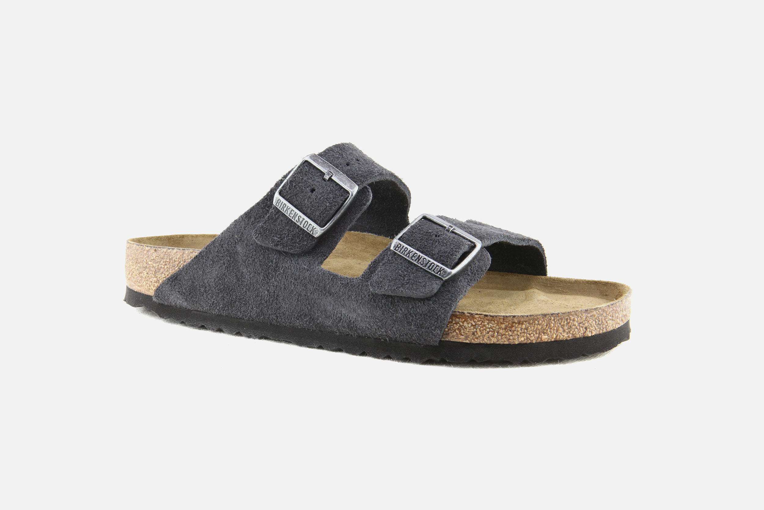 Birkenstock arizona sfb daim grey man Sandales Nu pieds sur labotte