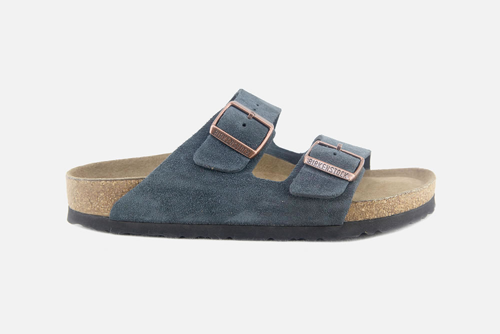 navy suede sandals