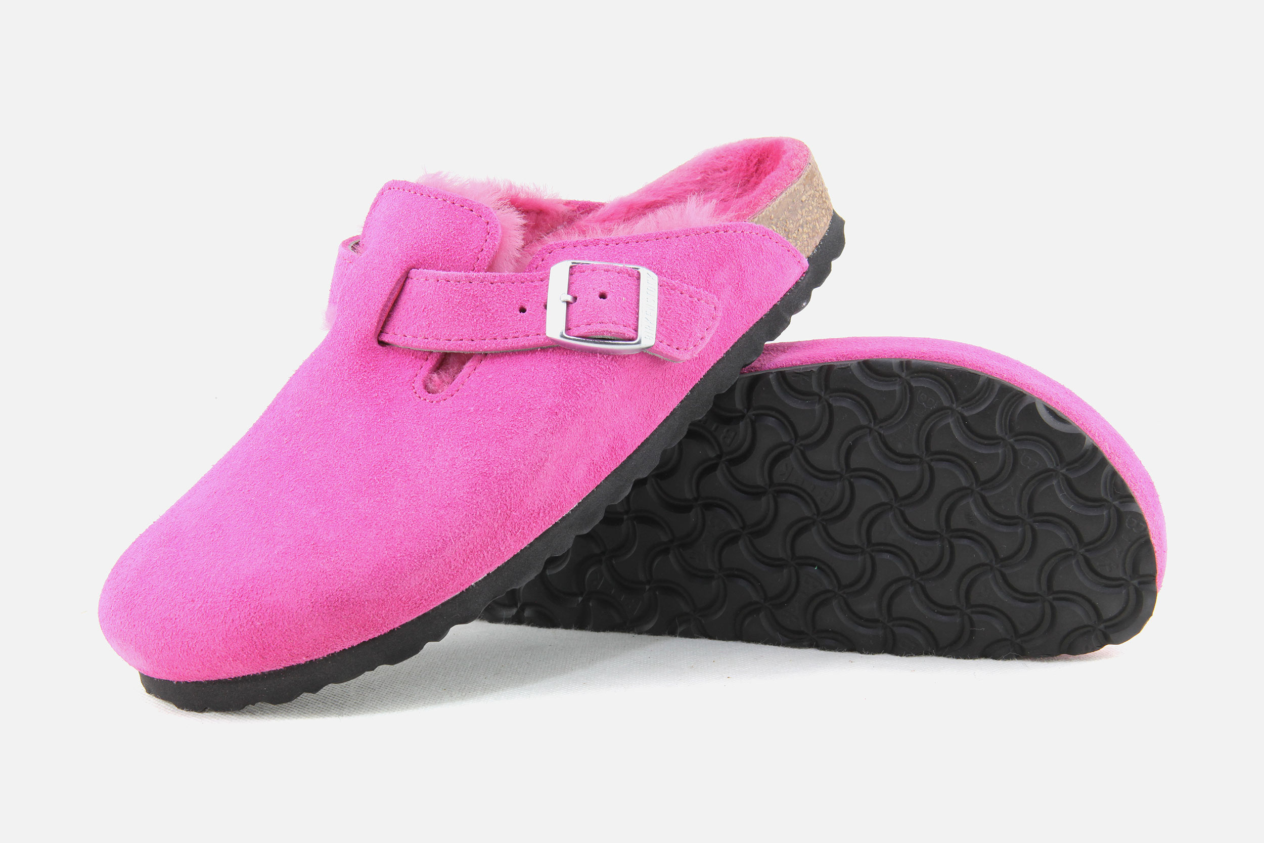 Birkenstock - BOSTON FUR SUEDE FUSCHIA TULIP Clogs on labotte Birkenstock - BOSTON FUR SUEDE FUSCHIA TULIP Clogs on labotte