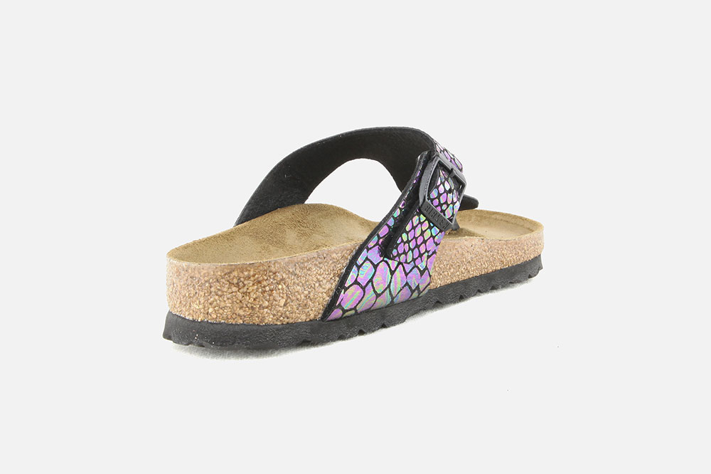 Birkenstock arizona shiny snake black multicolor deals