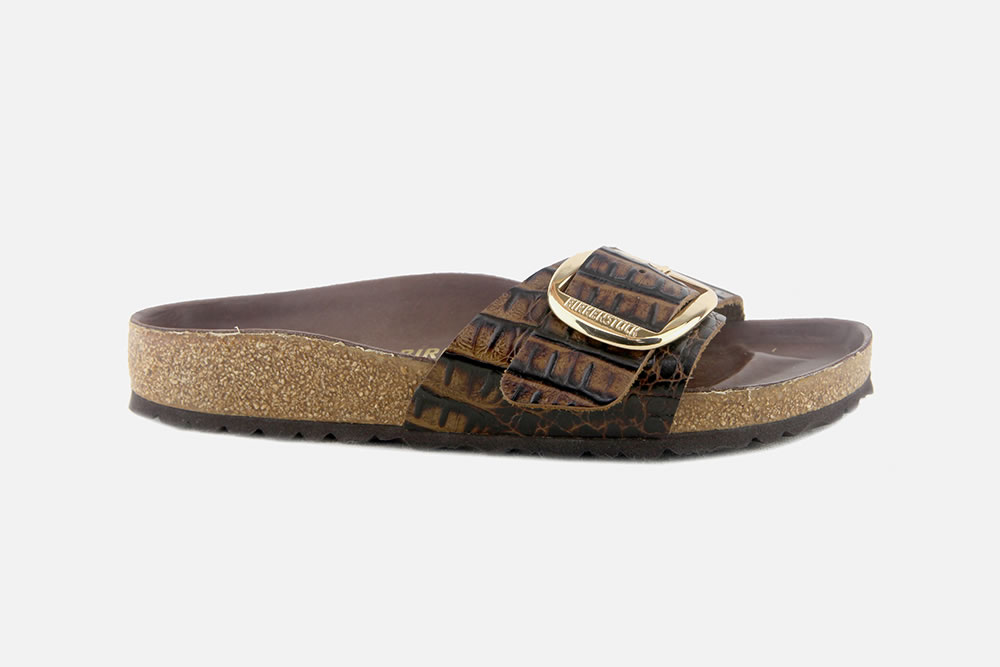 Birkenstock big buckle gator brown 2025
