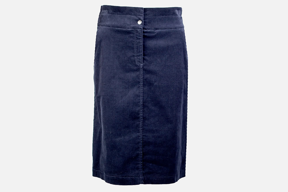 jupe velours bleu