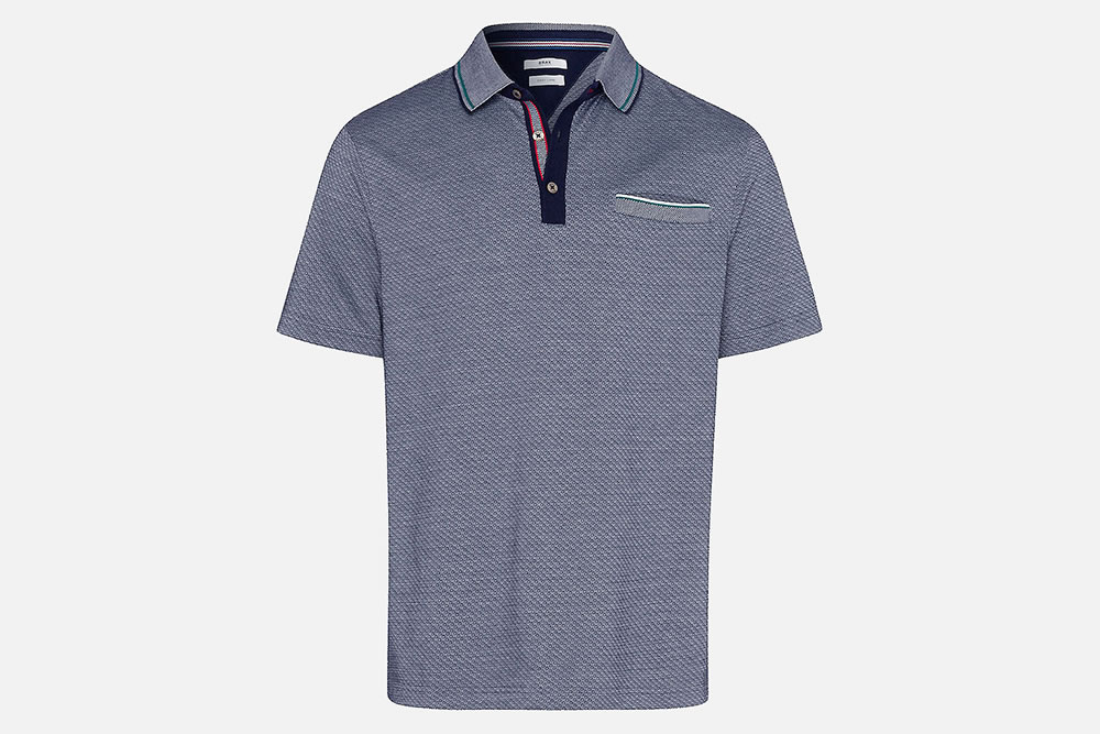 navy and green polo shirts