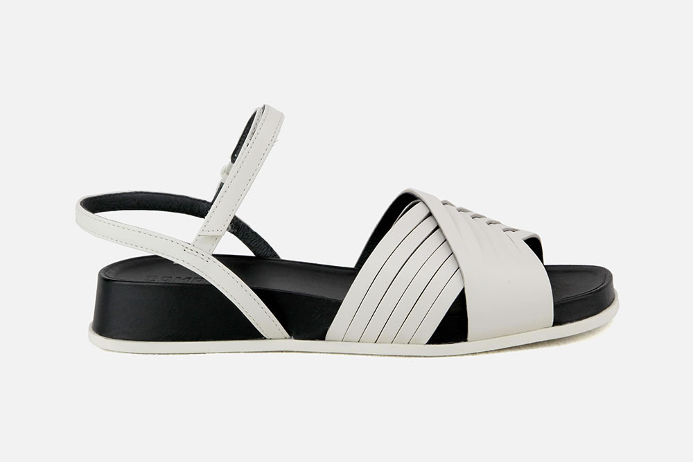 camper white sandals