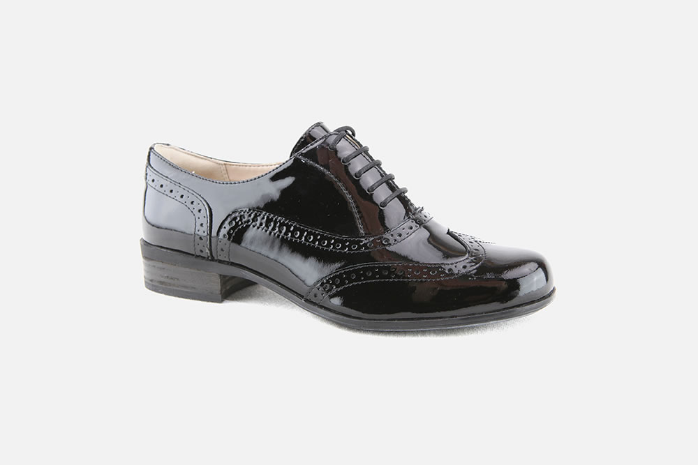 clarks hamble patent leather brogue shoes