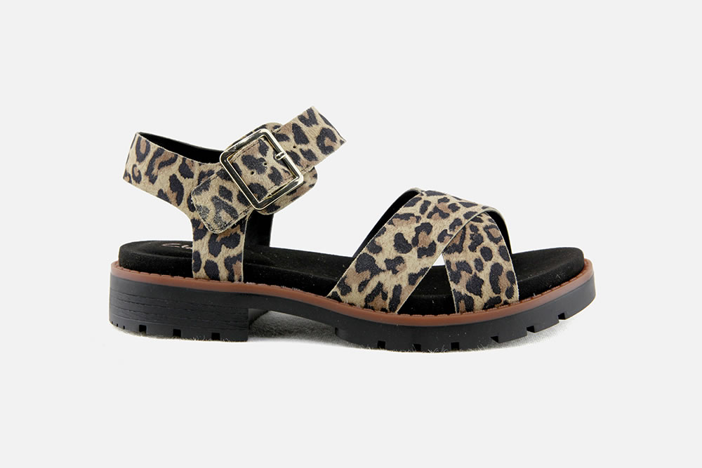 clarks animal print sandals