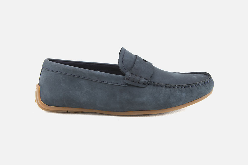 clarks navy loafers