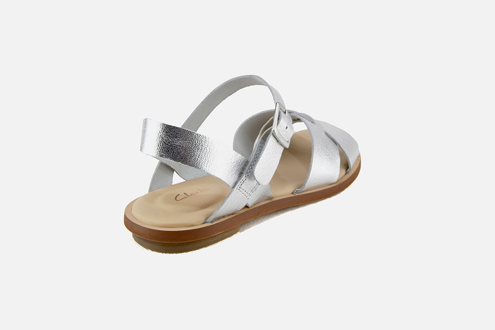 clarks silver sandals