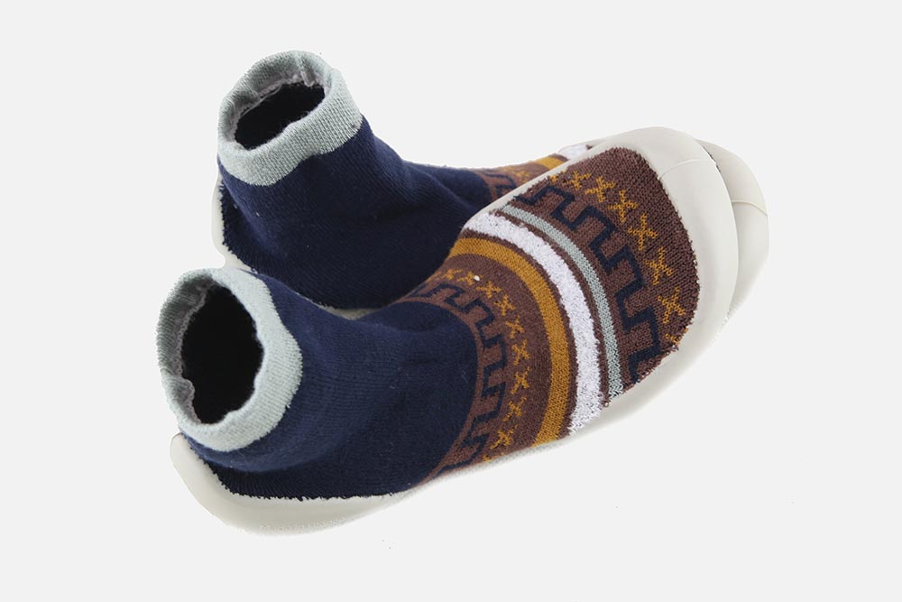 Collégien INUIT NAVY BROWN - Chaussons-chaussettes sur labotte