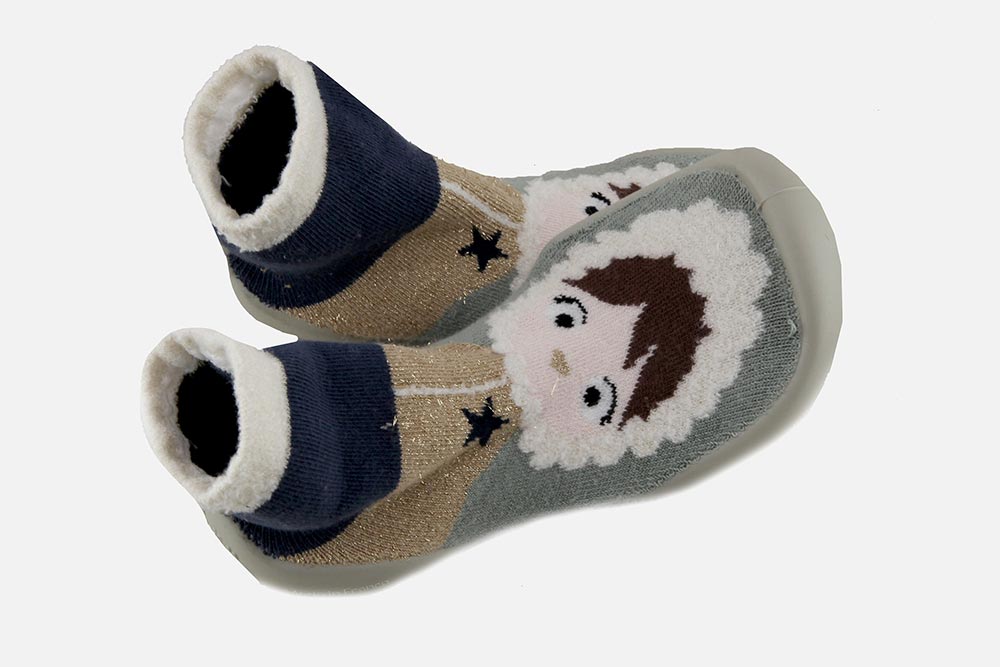 Collégien INUIT NAVY BROWN - Chaussons-chaussettes sur labotte