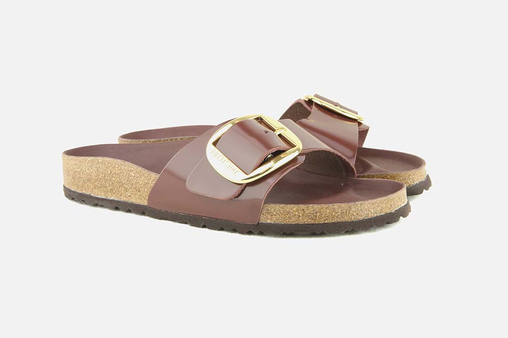 Birkenstock MADRID BB PATENT CHOCOLATE Sandals on labotte