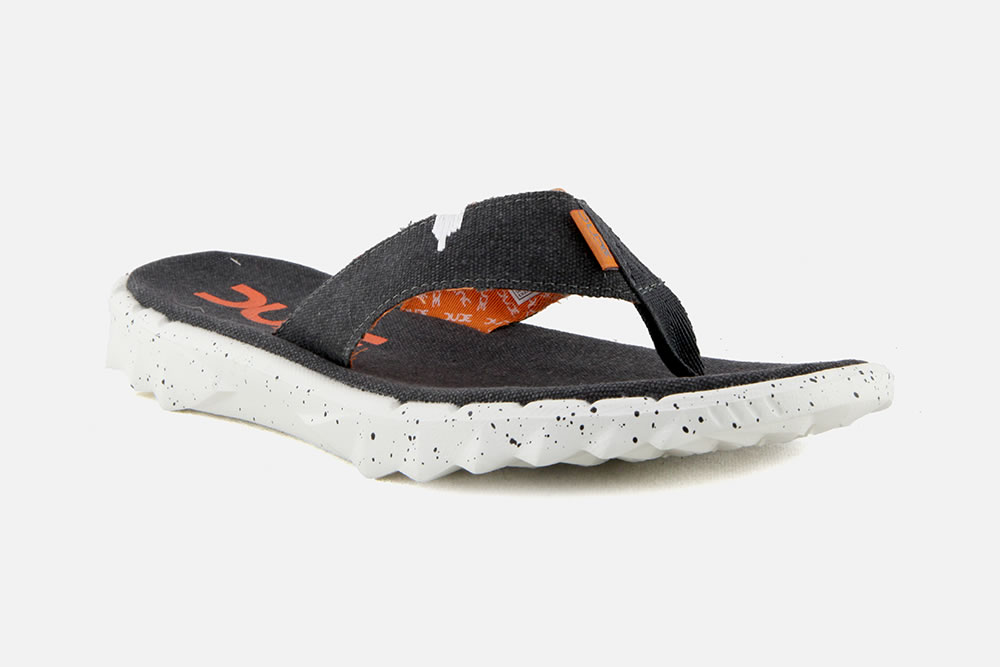 Hey Dude Shoes Mens & Womens Sava Funk Ossidiana Canvas Flip Flops 