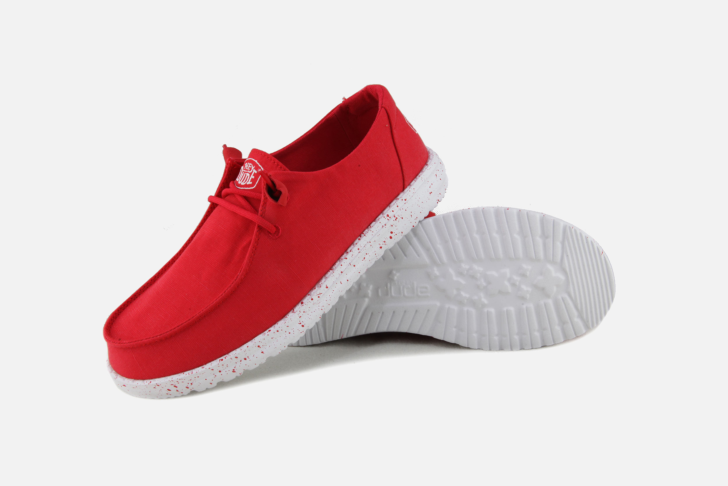 Red hey hotsell dude shoes