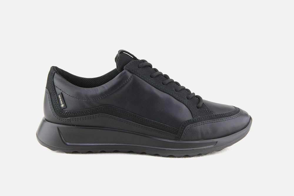 Ecco black leather shop sneakers