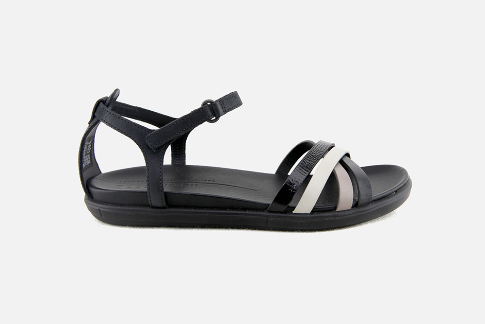 ecco black leather sandals