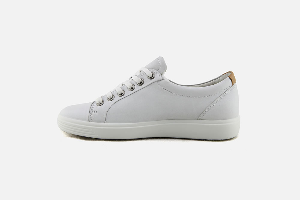 ECCO Women's Soft 7 Sneaker White Leather