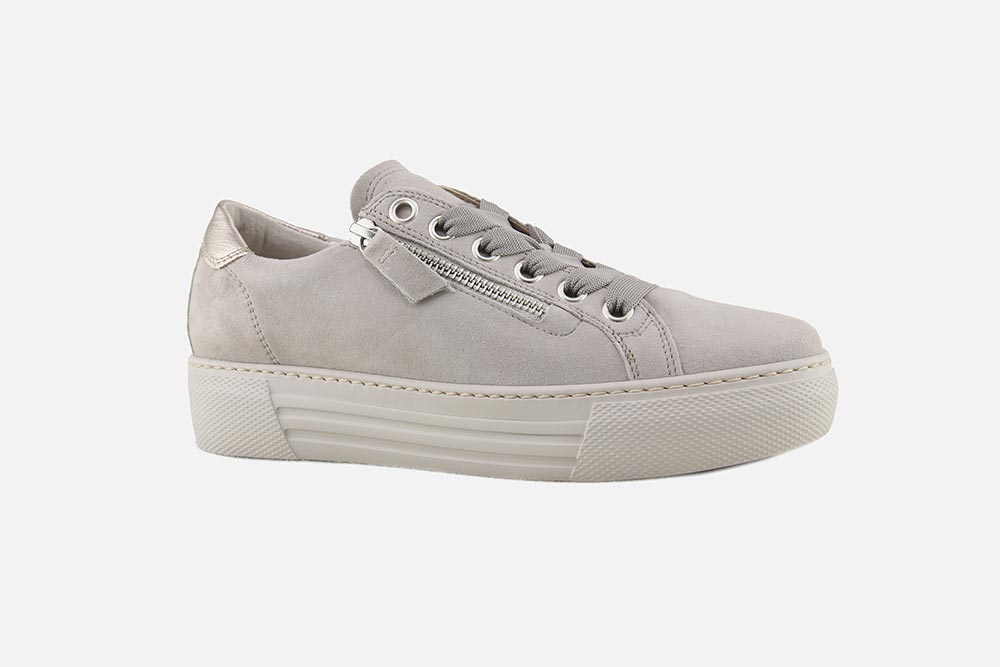 Gabor Leather/Metallic Sneaker Beige - Robert Frost Quality