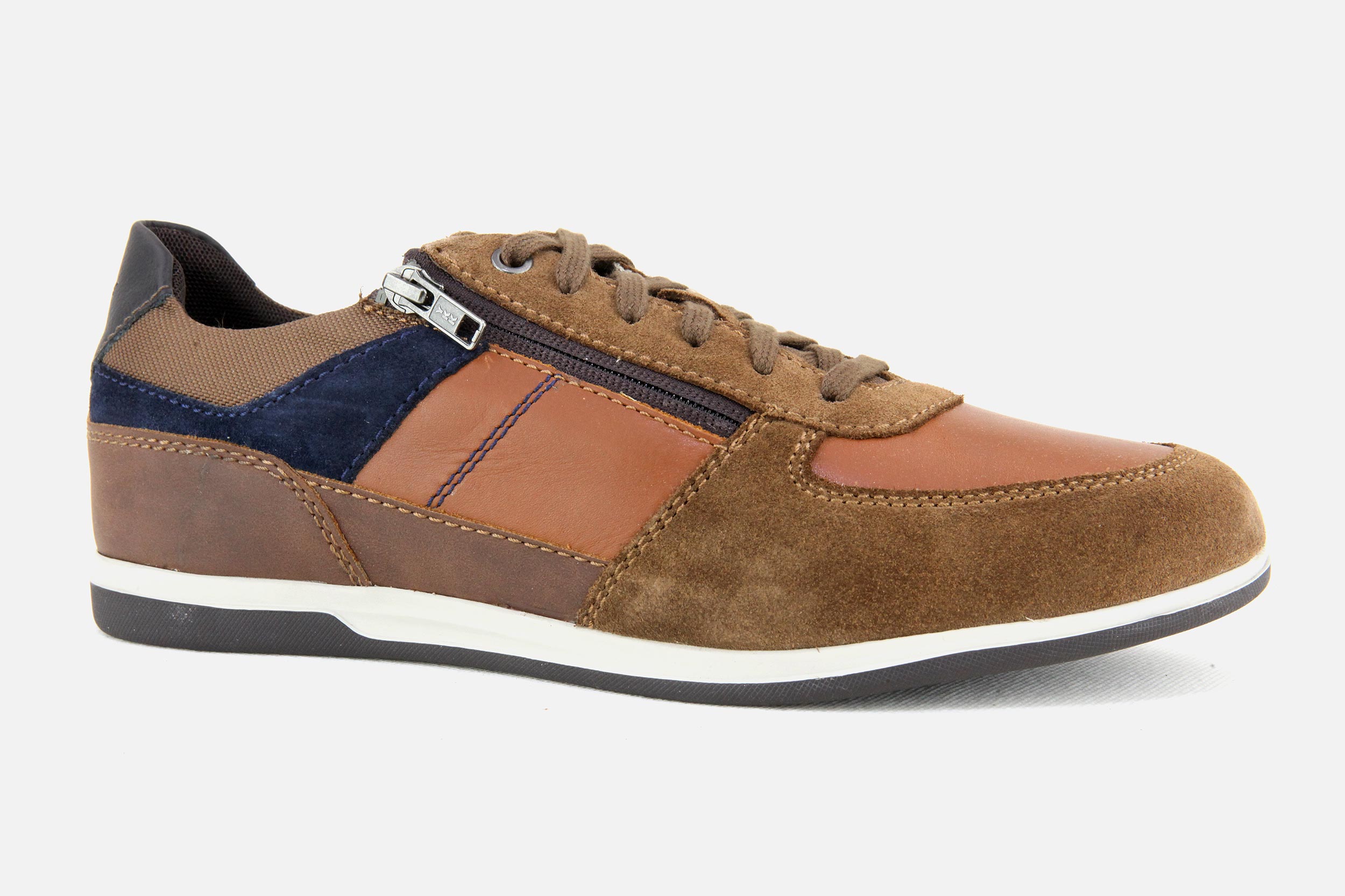 Geox RENAN ZIP COGNAC NAVY Sneakers on labotte