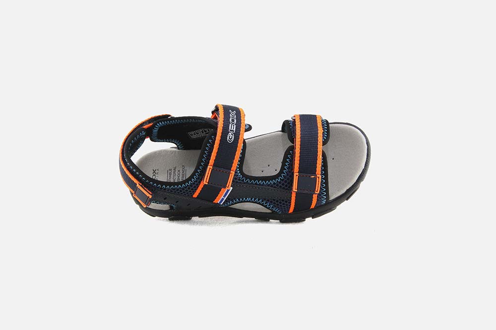 Geox STRADA BOY BLUE ORANGE Sandals on labotte