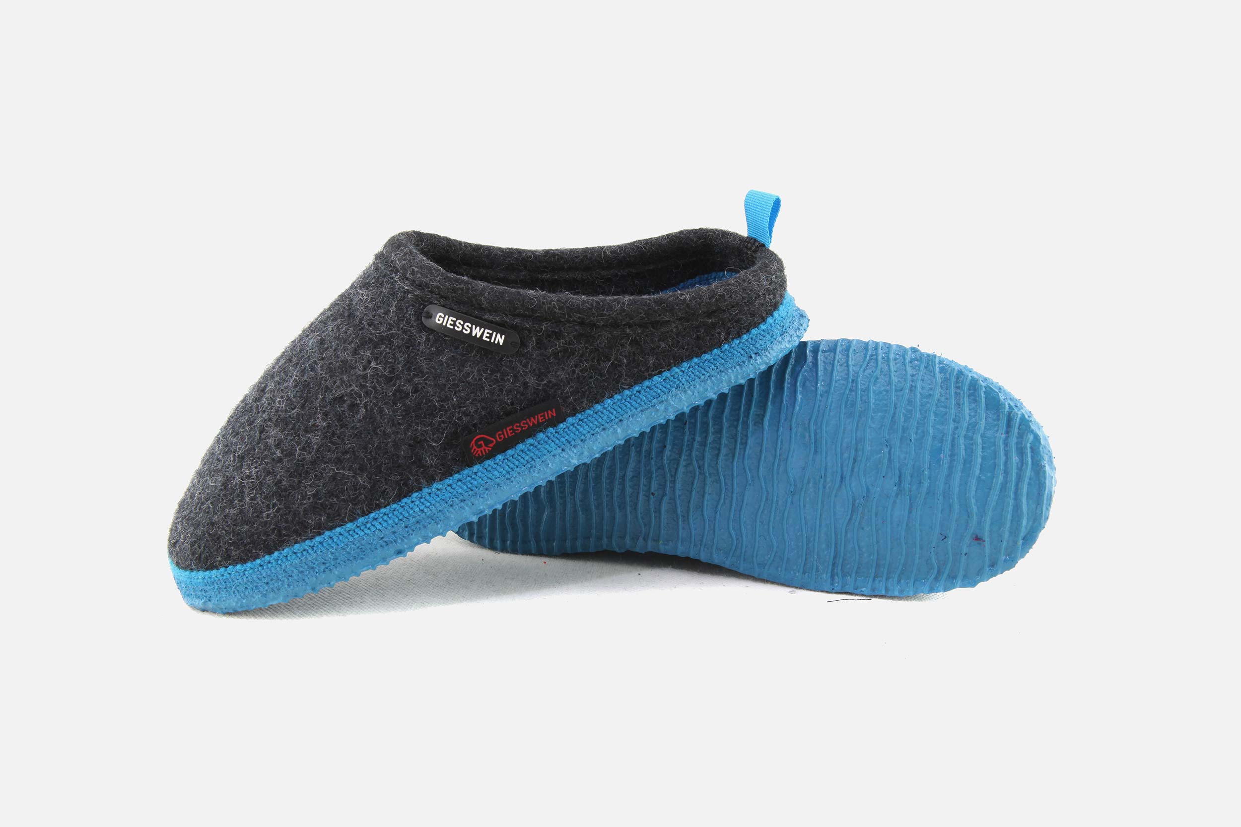 Giesswein WOOLPOPS GREY TURQUOISE Low slippers on labotte