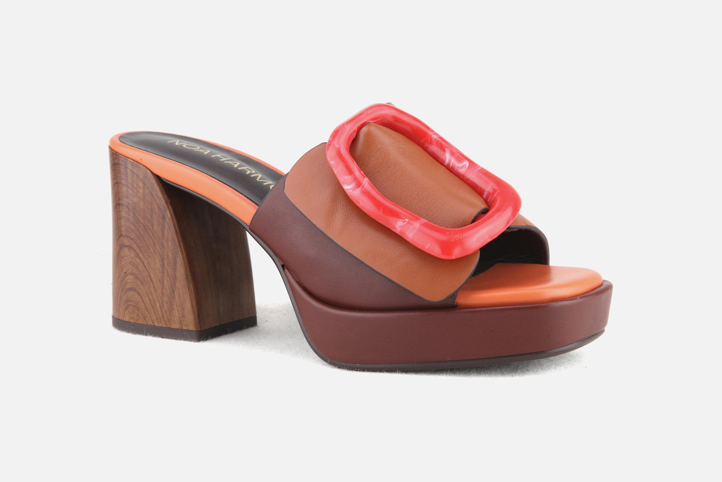 Noa Harmon neon tan brown corail Sandales Nu pieds sur labotte