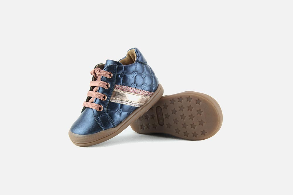 Babybotte BAMBINE BLEU GLITTER High shoes on labotte