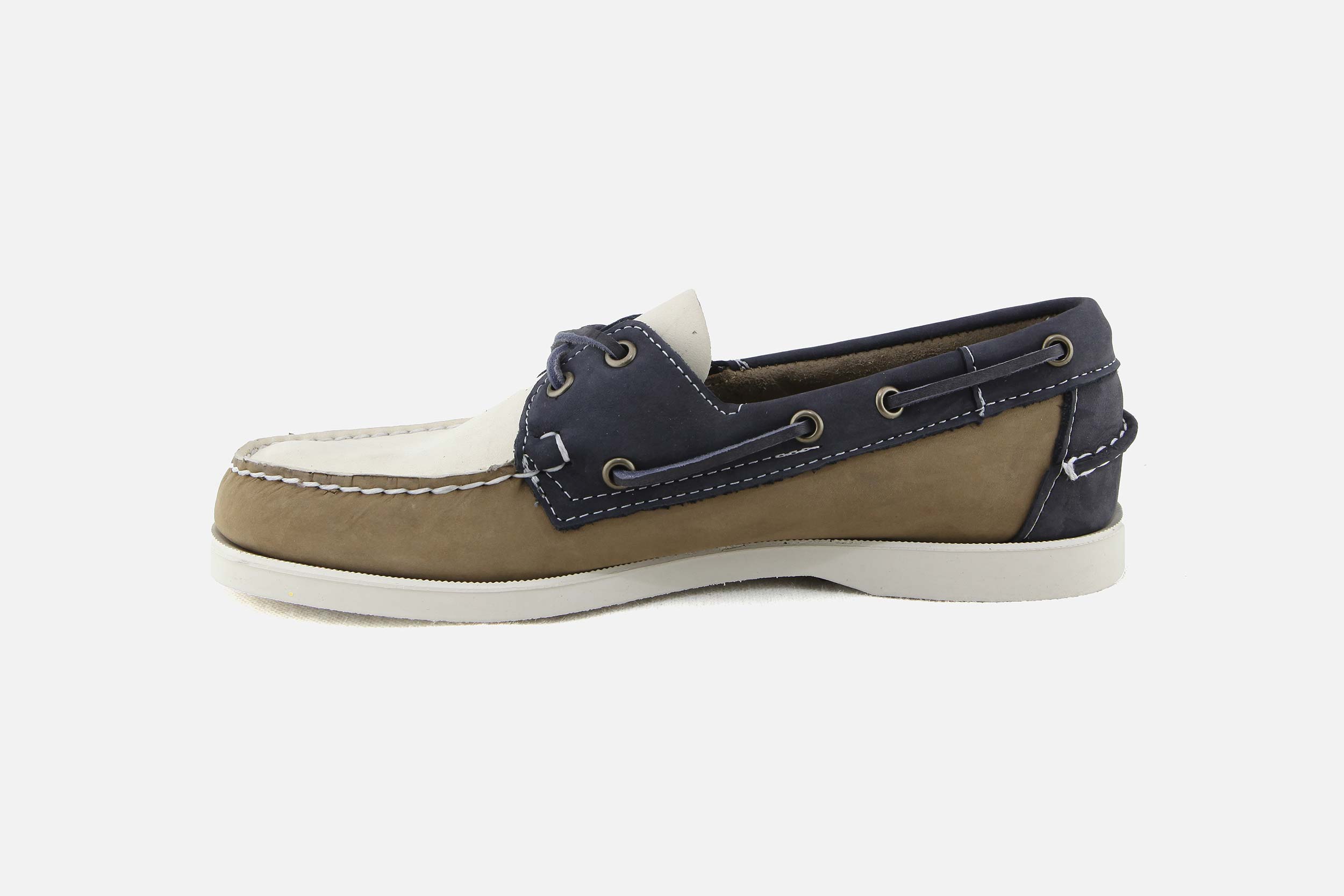 Sebago DOCKSIDES PORTLAND BEIGE BLUE Boat shoes on labotte