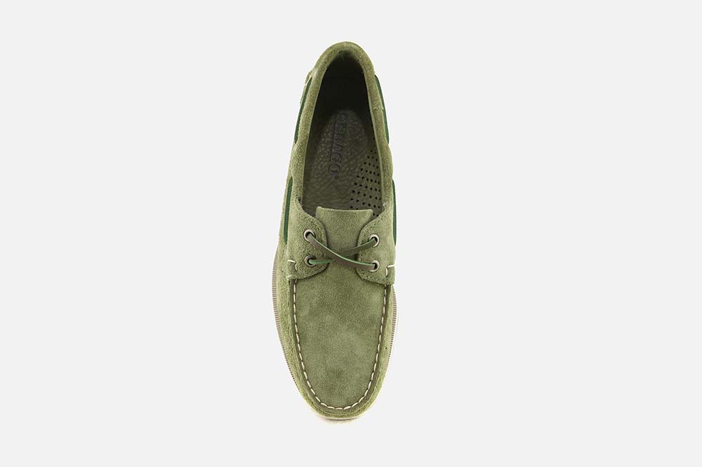 Sebago DOCKSIDES PORTLAND GREEN Boat shoes on labotte
