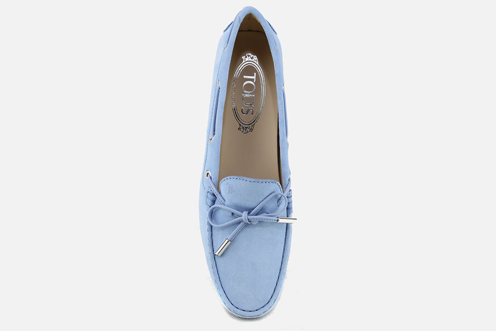 tod's light blue loafers
