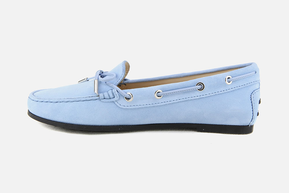 tod's light blue loafers