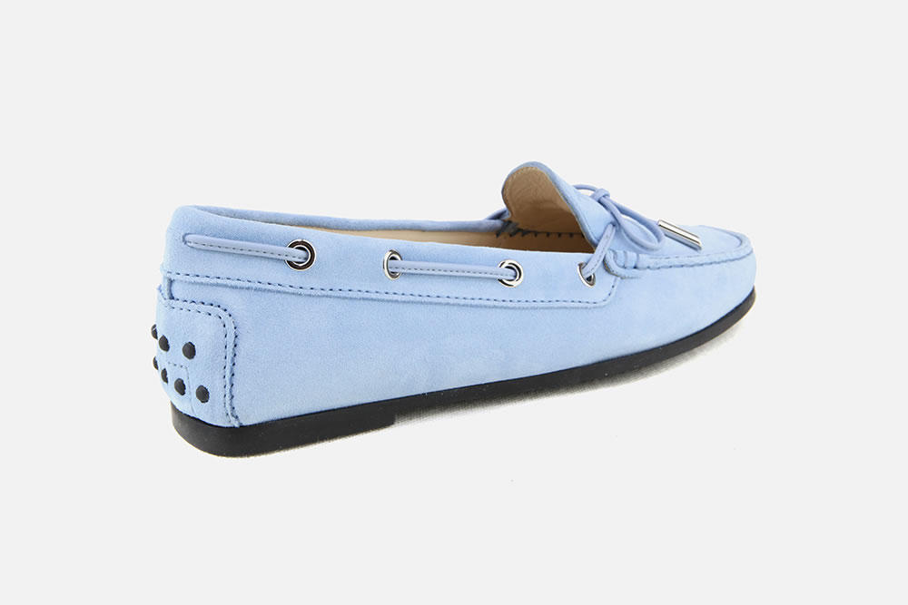 tod's light blue loafers