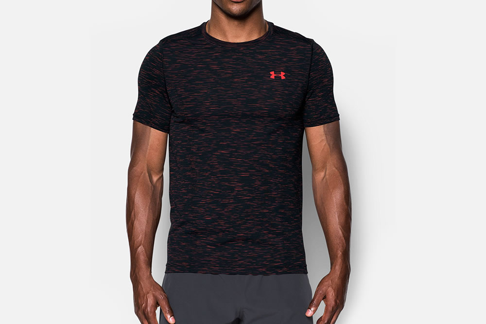 black and red under armour t shirt