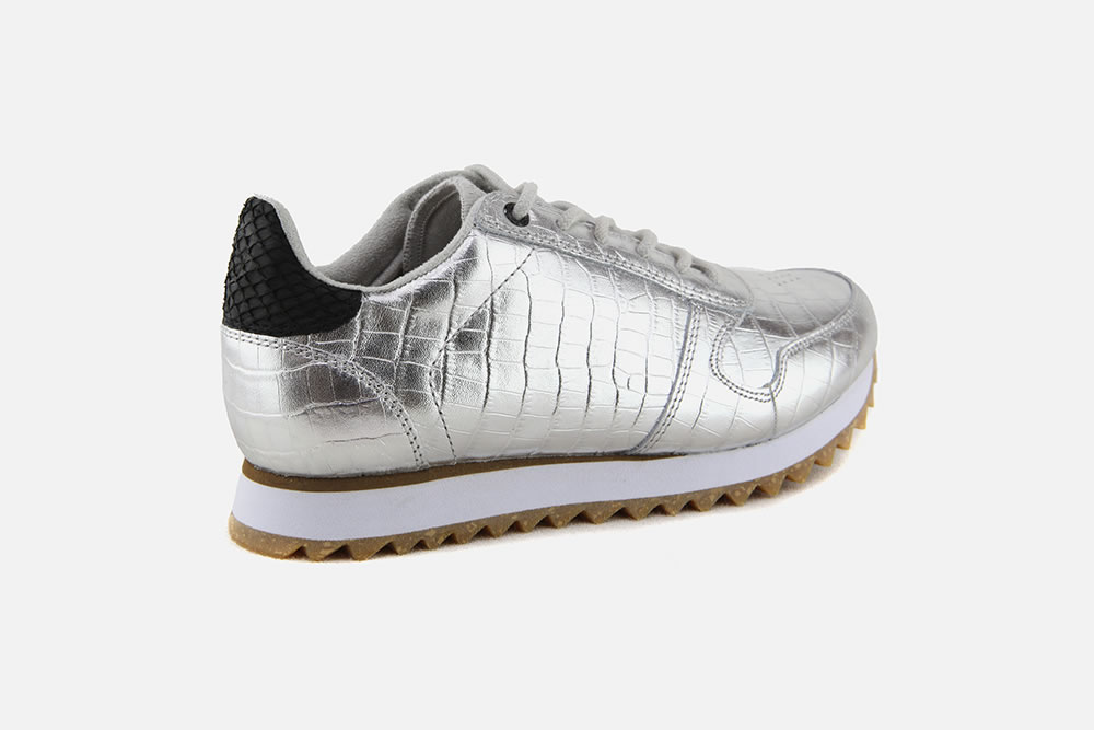 shiny silver trainers