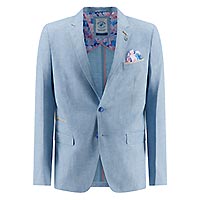 BLAZER LINEN LOOK AQUA BLUE - A Fish Named Fred