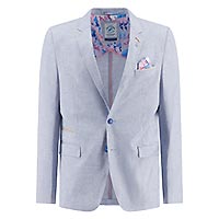 BLAZER LINEN LOOK LIGHT BLUE - A Fish Named Fred