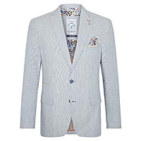 BLAZER LINEN STRIPES LITE BLUE - A Fish Named Fred