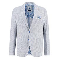 BLAZER LINEN STRIPE COBALT - A Fish Named Fred