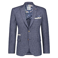 BLAZER NAVY LINEN STRUCTURE - A Fish Named Fred
