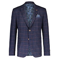 BLAZER NAVY RED WINDOWPANE - A Fish Named Fred