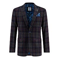 BLAZER TARTAN LOOK NAVY - A Fish Named Fred