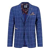 BLAZER TRAVEL CHECK NAVY - A Fish Named Fred