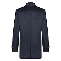 FUNNEL NECK COAT NAVY BLUE - A Fish Named Fred