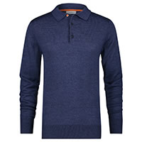 KNITTED MERINO POLO NAVY - A Fish Named Fred